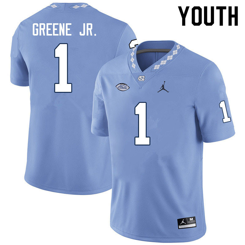 Youth #1 Andre Greene Jr. North Carolina Tar Heels College Football Jerseys Sale-Carolina Blue